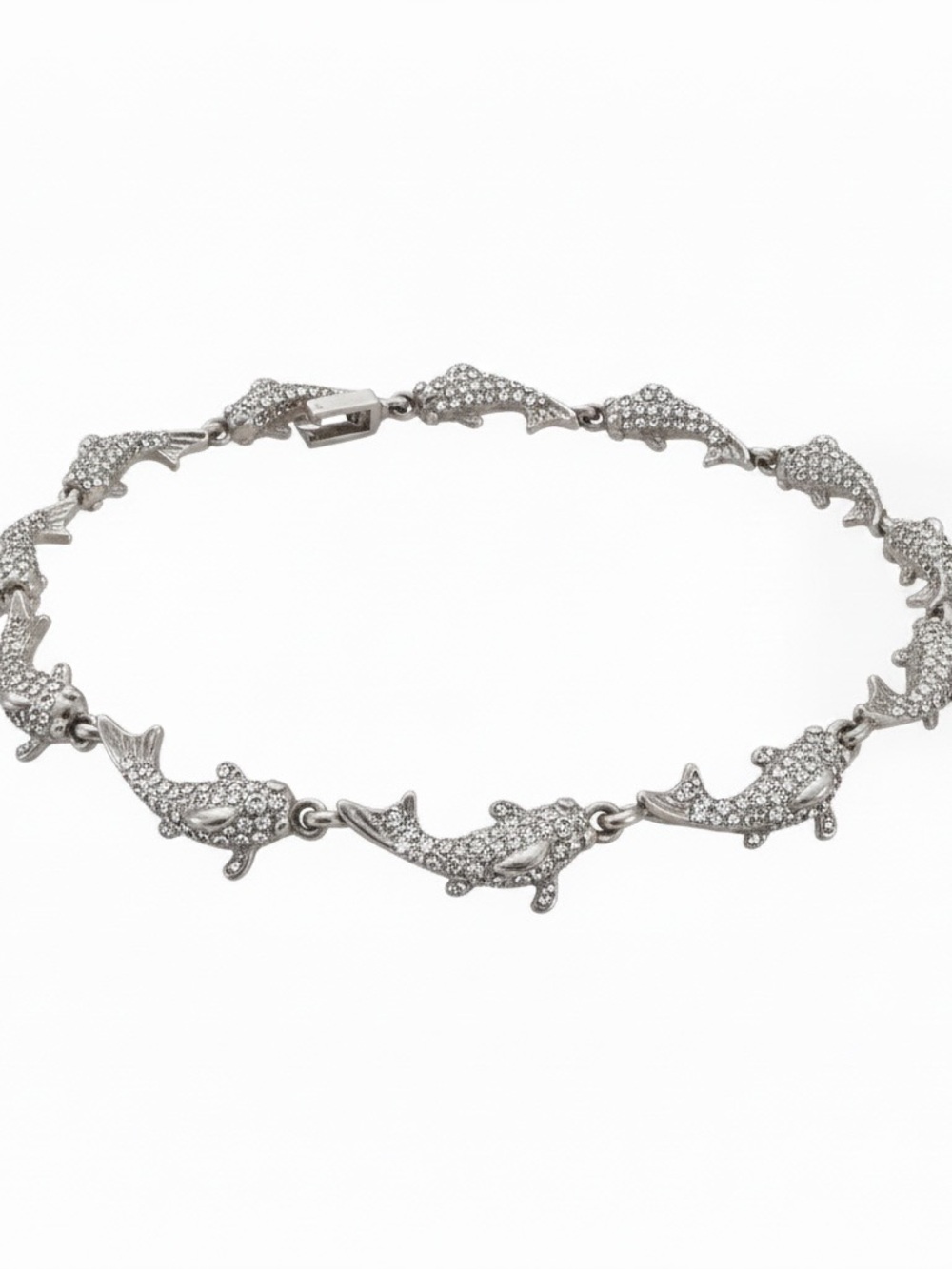 🆕 White Gold Pave Koi Bracelet